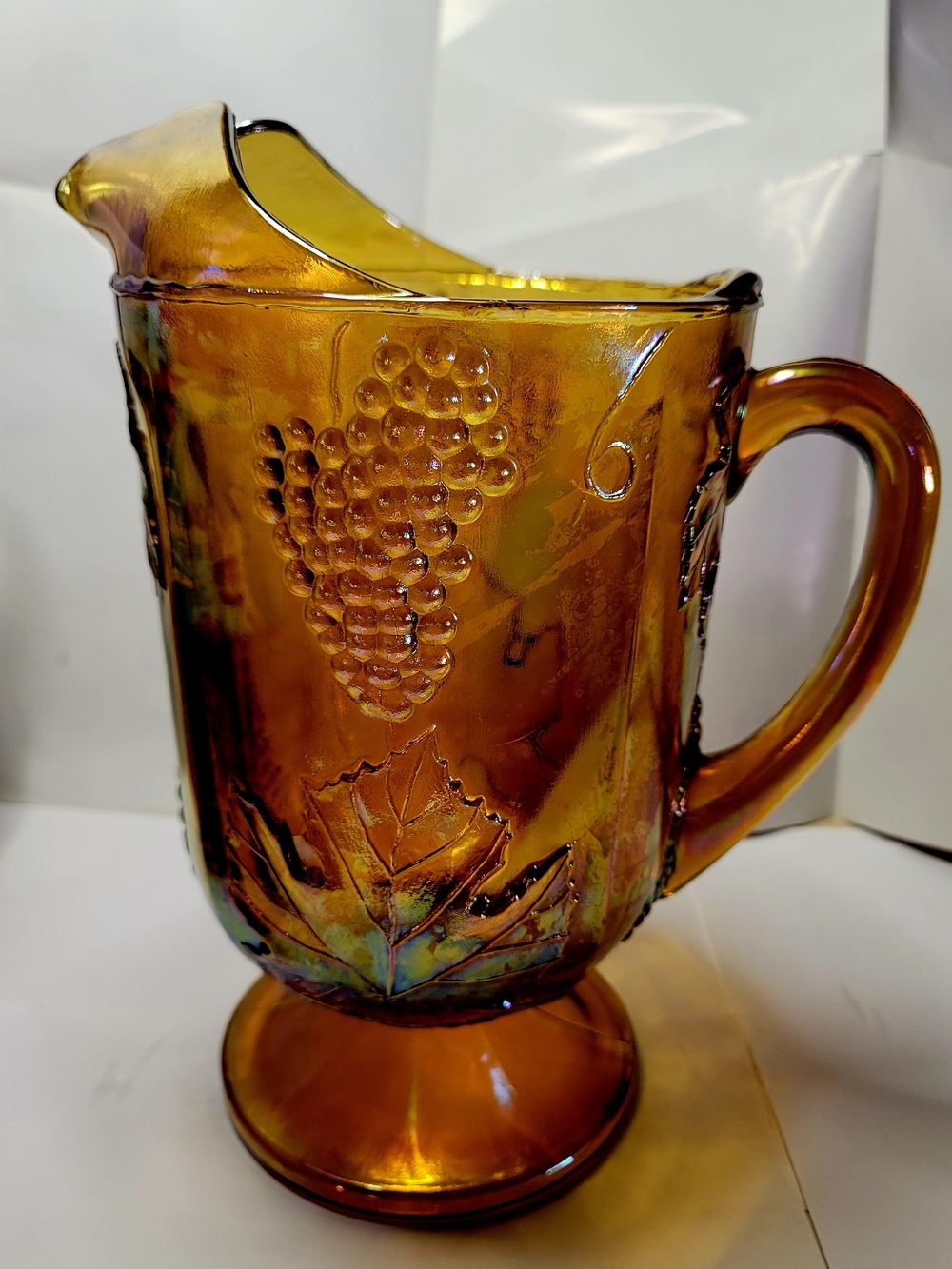 Vintage Indiana Glass Co. Marigold Carnival Glass Pitcher